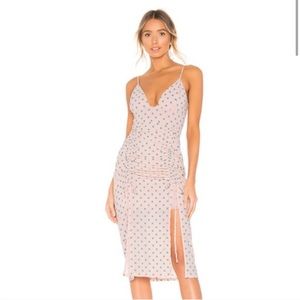 NBD Brynlee Midi Dress in Soft Blue & Nude | XS